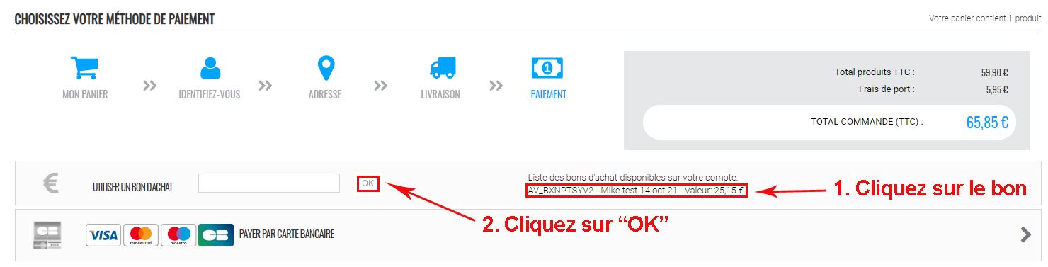 Comment utiliser un bon d'achat